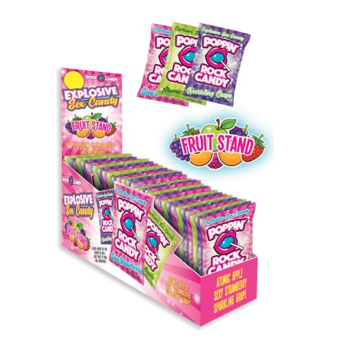 Popping Rock Candy Fruit Strand 36pc Display - Deliciously Fun