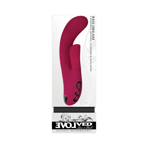 Evolved Red Dream Rechargeable Silicone Dual Stimulator