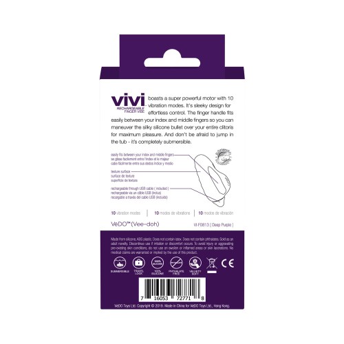 Vedo Vivi Rechargeable Finger Vibe Deep Purple