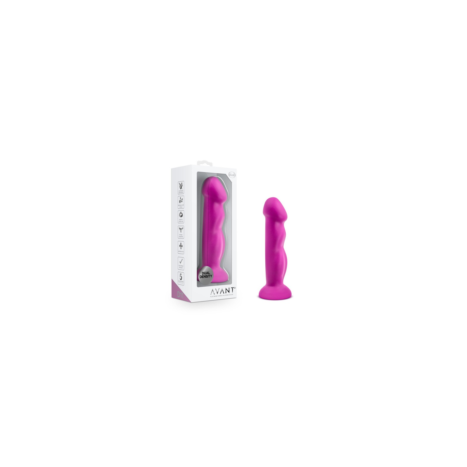 Avant D11 Suko 8 inch Dual Density Silicone Dildo Violet