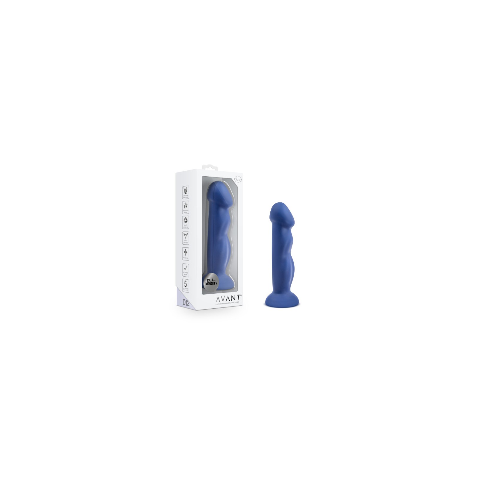 Avant D12 Suko 8 in. Dual Density Dildo Indigo