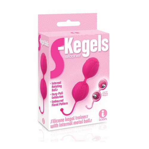 Las Esferas Kegel S de 9's de Silicona Rosa