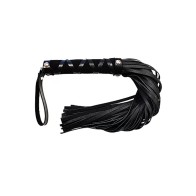 Short Leather Flogger with Studded Handle for Impact Play