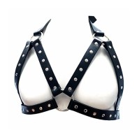 Leather Female Chest Harness - Black