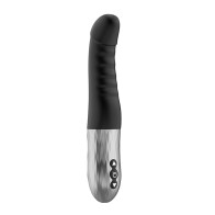 Forto Rechargeable Silicone Thrusting G-Spot Vibrator Black