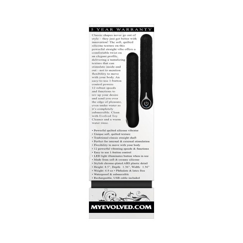 Vibrador Slimline Texturizado de Silicona Acolchada Evolved Negro