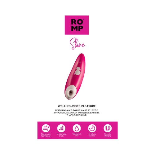 ROMP Shine Vibrador Clitoriano Recargable Rosa - Tecnología Pleasure Air