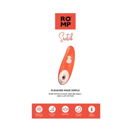 ROMP Switch Silicone Pleasure Air Clitoral Vibrator Orange