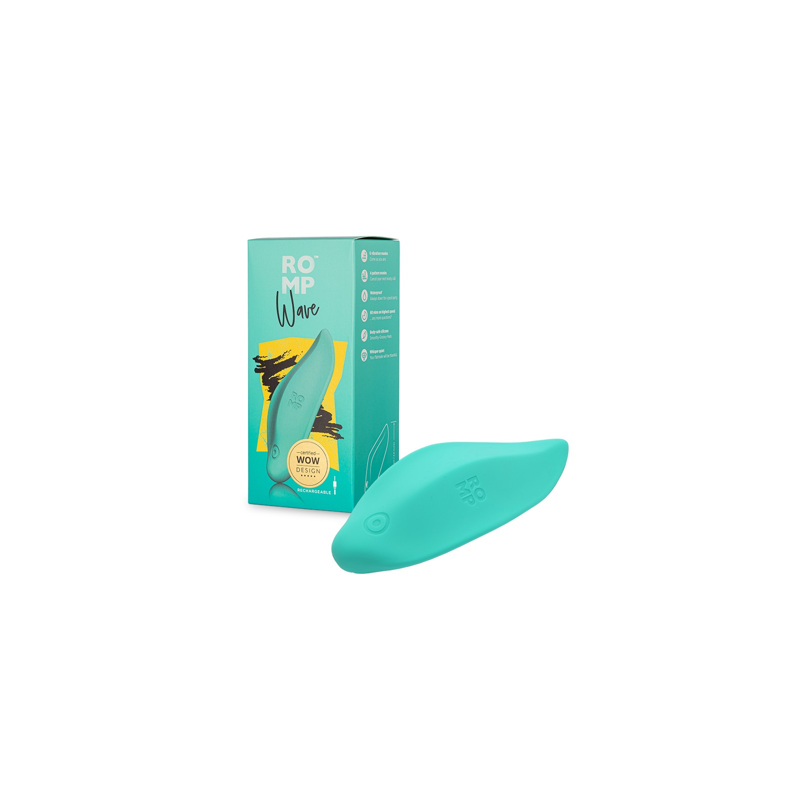 ROMP Wave Rechargeable Vibrator - Mint Color Delight