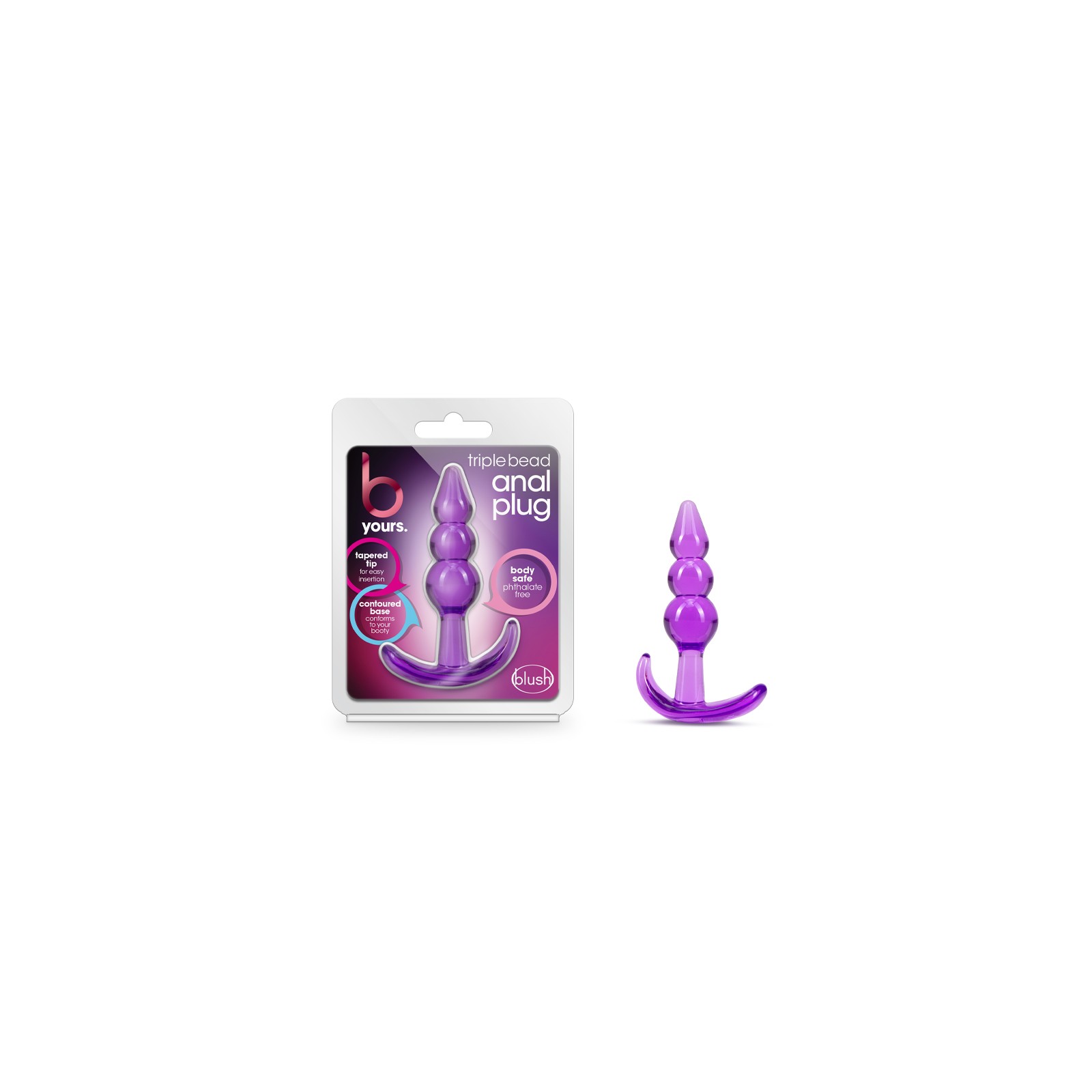 B Yours Triple Bead Anal Plug Purple - Comfort and Sensation