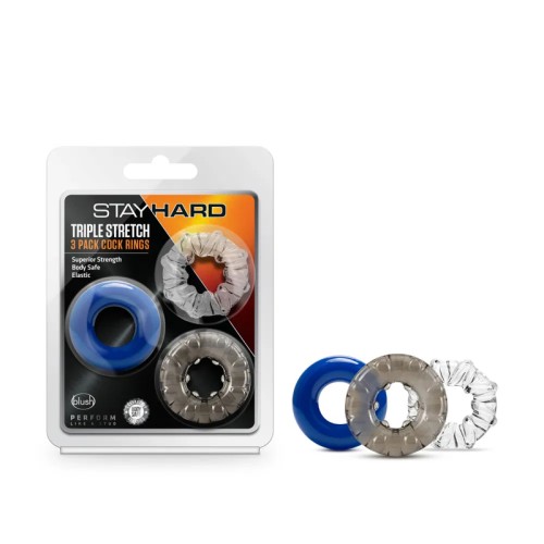 Stay Hard Triple Stretch Cockrings 3-Pack