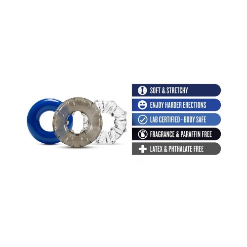 Stay Hard Triple Stretch Cockrings 3-Pack