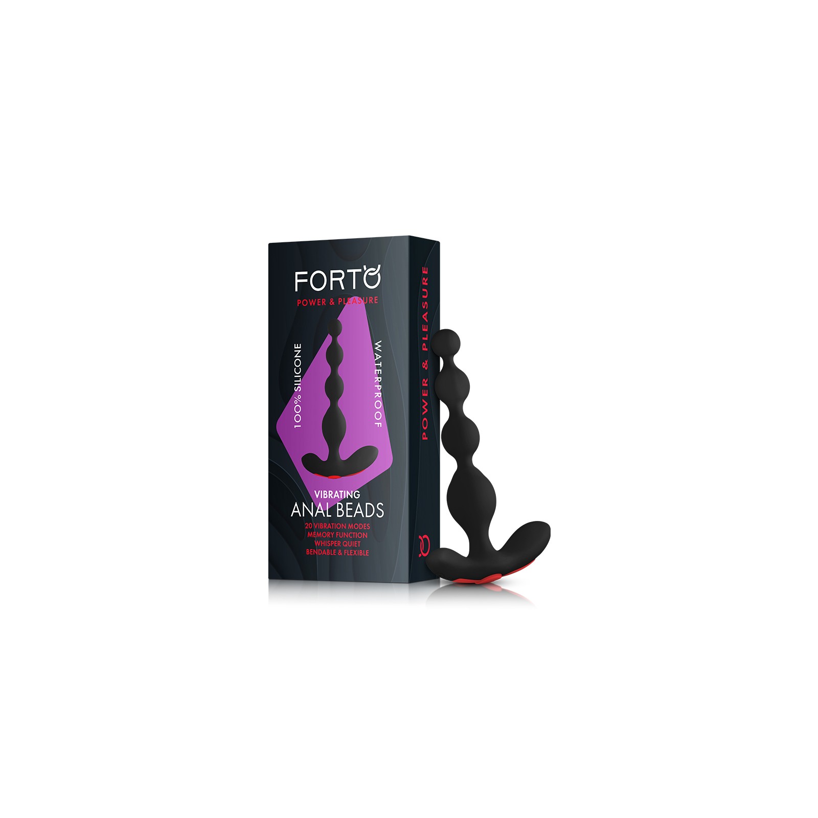 Forto Vibrating Anal Beads Rechargeable Silicone Plug