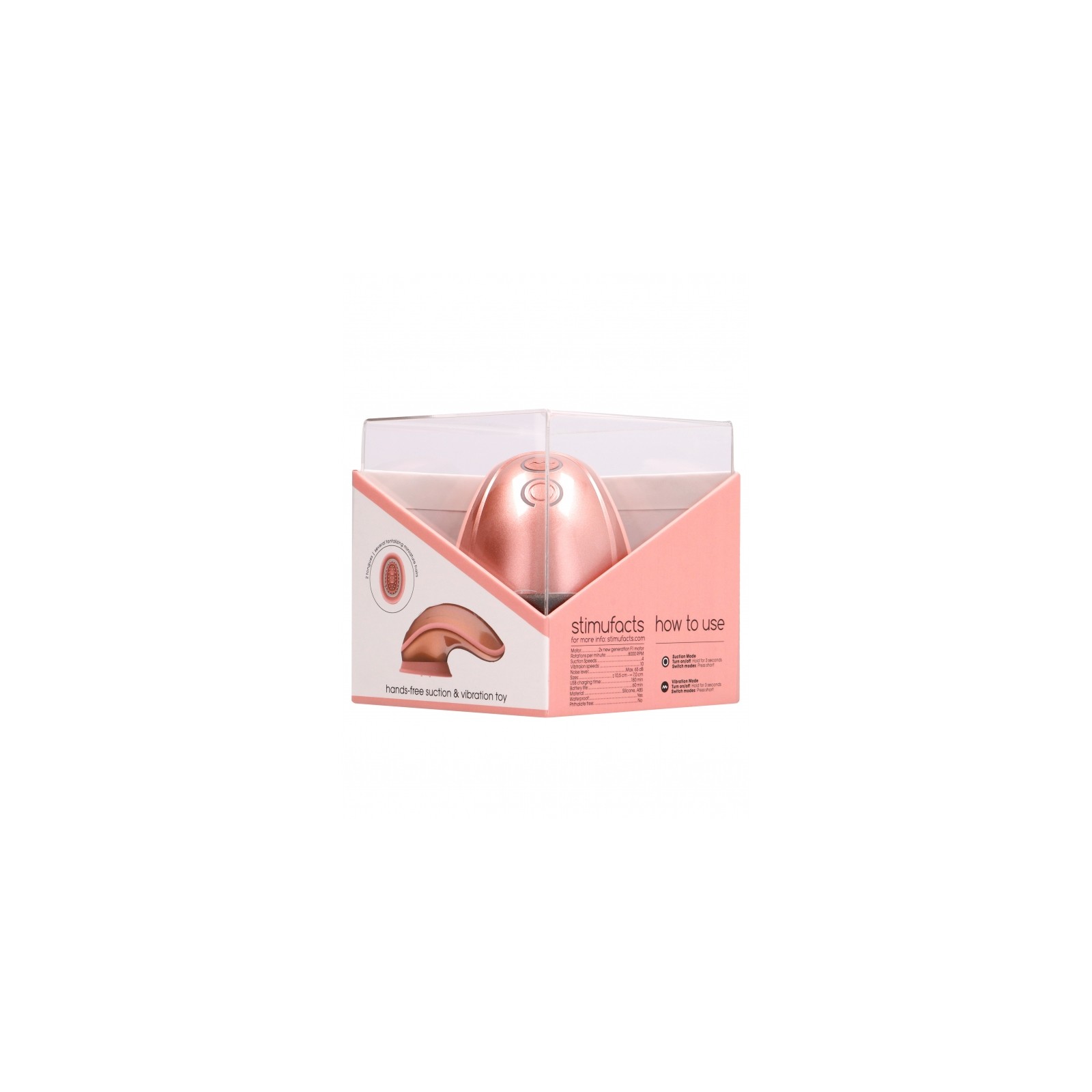 Twitch Rechargeable Hands-Free Suction & Vibration Toy Rose Gold