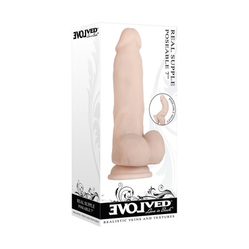 Evolved Real Supple Poseable 7 in. Dildo with Suction Cup