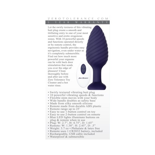 Wicked Twister Textured Vibrating Anal Plug for Intense Sensations