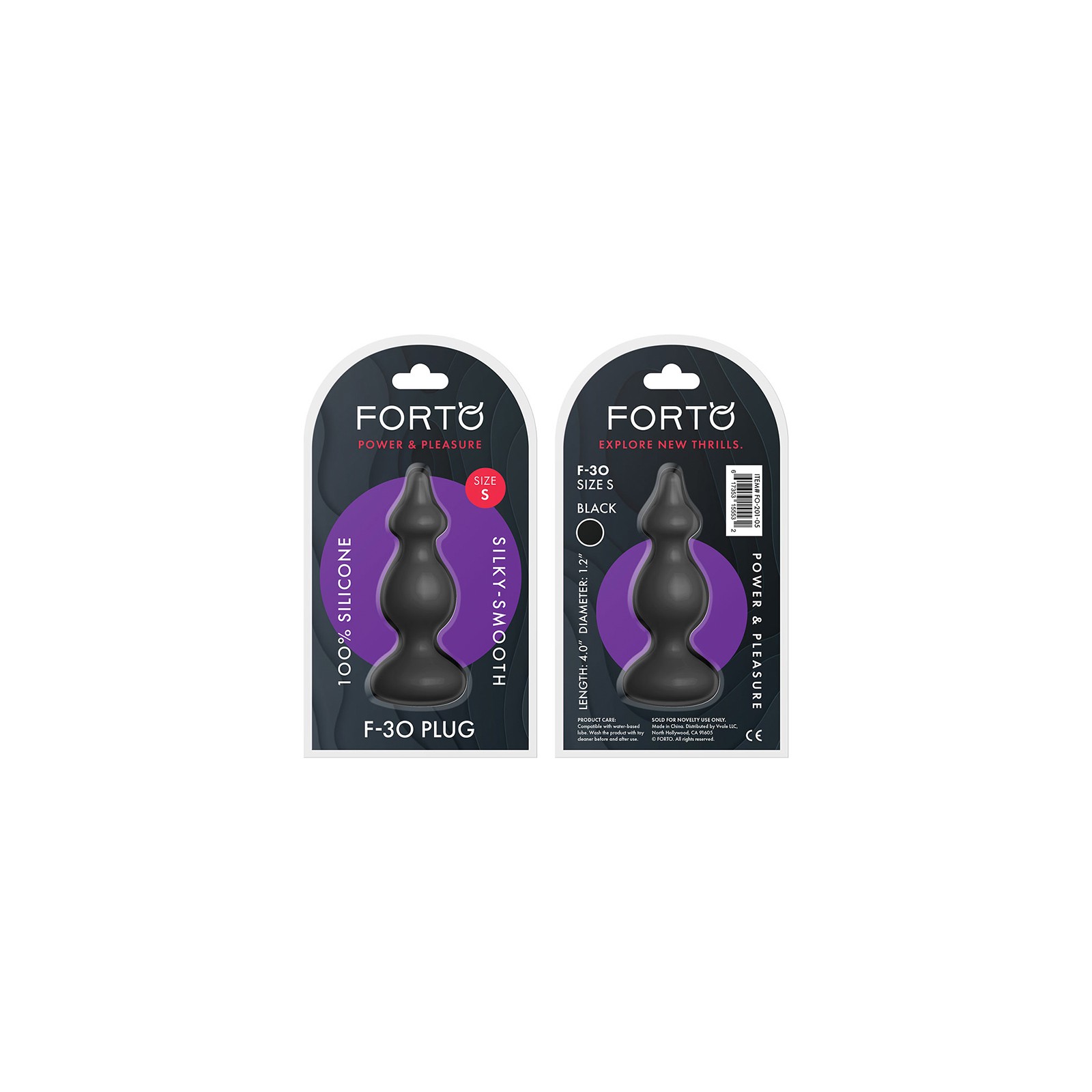 Forto F-30 Pointer Silicone Anal Plug Small Black - Anal Satisfaction