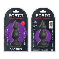 Plug Anal de Silicona Forto F-30 Pequeño Negro - Satisfacción Anal