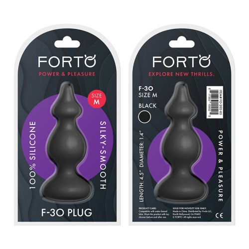 Forto F-30 Pointer Medium Silicone Anal Plug Black