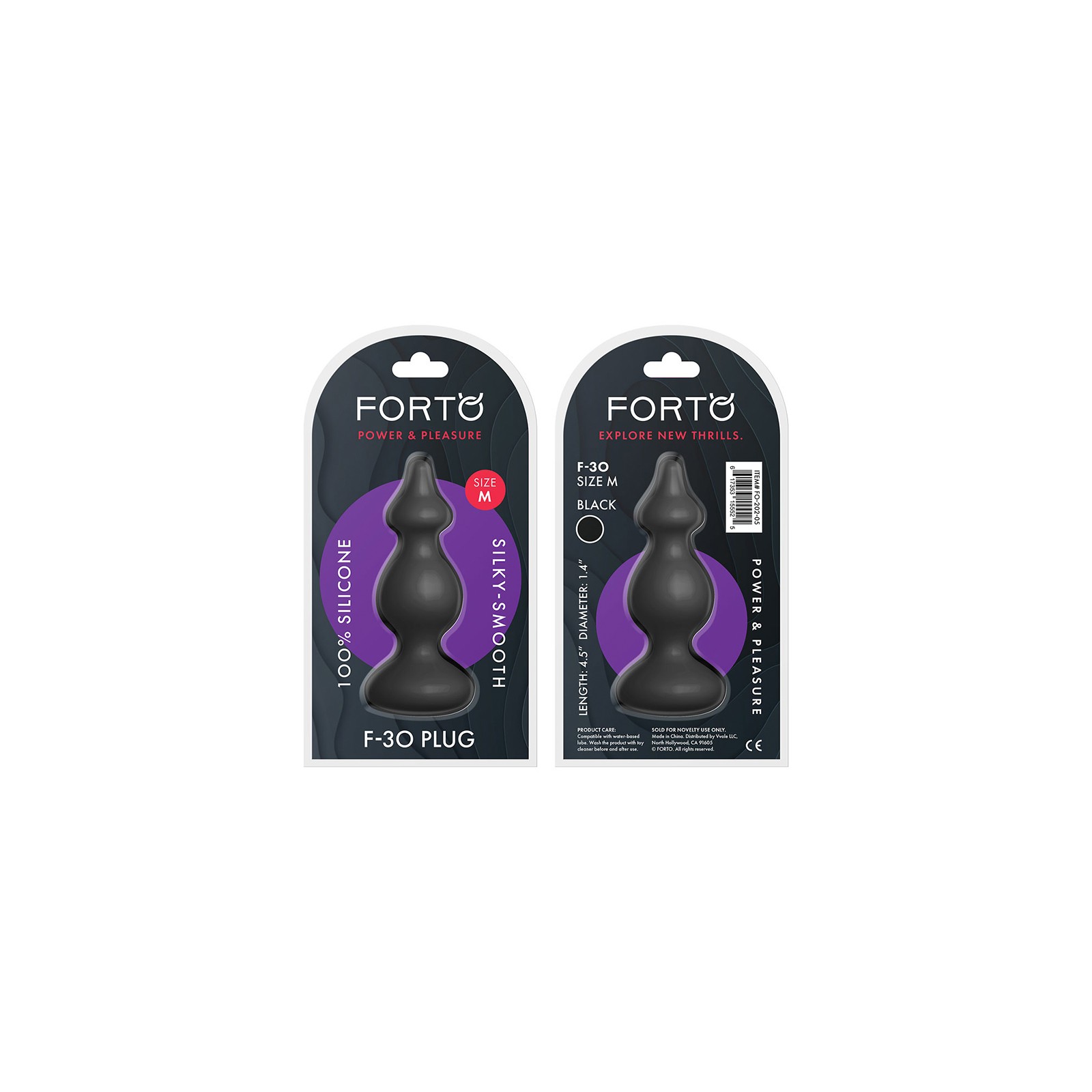 Forto F-30 Pointer Medium Silicone Anal Plug Black