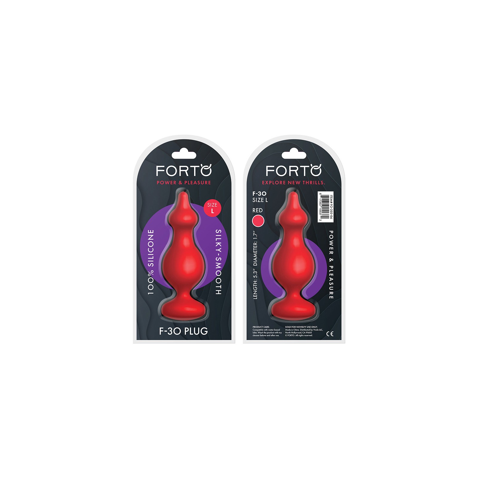 Forto F-30 Plug Anal de Silicona Grande Rojo