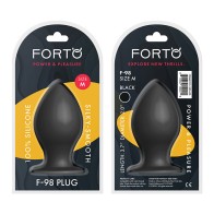 Forto F-98 Plug Anal de Silicona Mediano Negro para Placer Mejorado