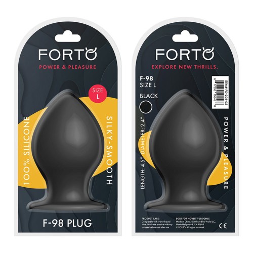 Forto F-98 Cone Silicone Anal Plug - Large Black