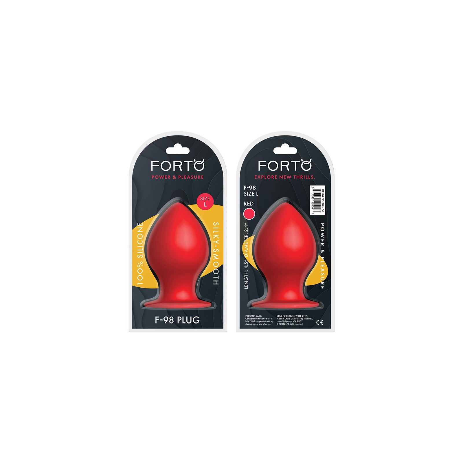 Forto F-98 Cone Silicone Anal Plug in Red