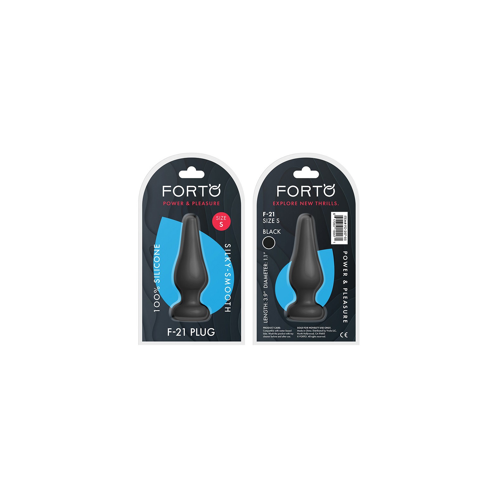 Forto F-21 Small Silicone Anal Plug - Black