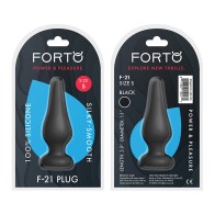 Plug Anal de Silicona Forto F-21 en Tamaño Pequeño - Negro