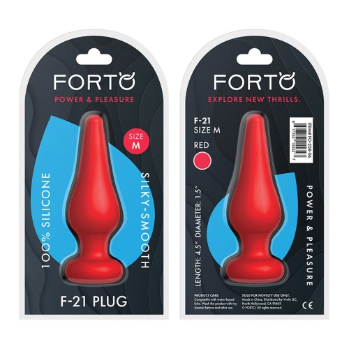 Plug Anal de Silicona Rojo Forto F-21 Medio