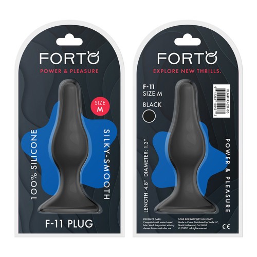 Plug Anal Silicona Forto F-11 Lungo Negro Mediano