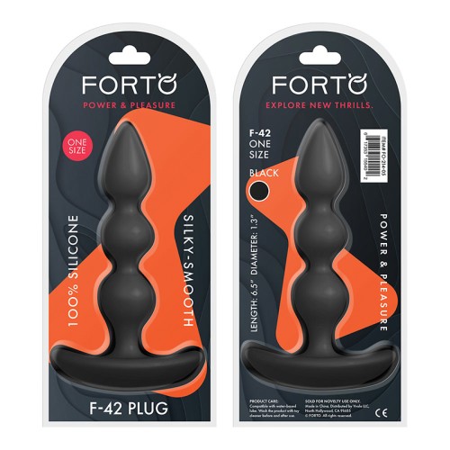 Plug Anal de Silicona Forto F-42 con Esferas Espirales para el Placer Supremo