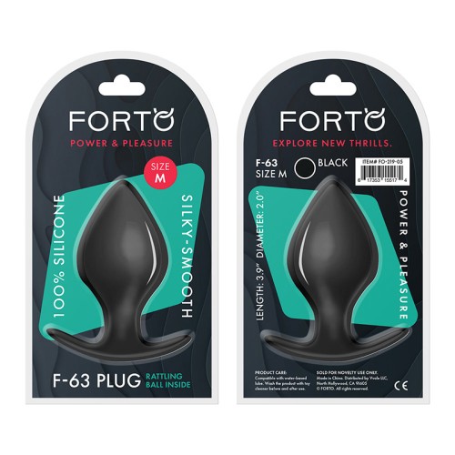 Forto F-63 Rattler Spade Medium Black - Silicone Anal Plug