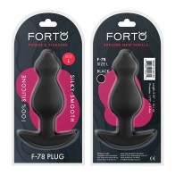 Forto F-78 Plug Anal de Silicona Puntiagudo Grande Negro