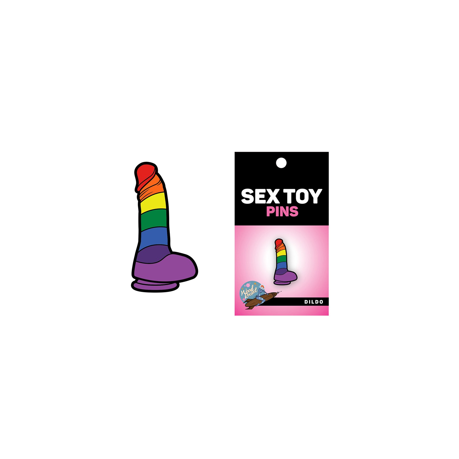 Rainbow Dildo Sex Toy Enamel Pin