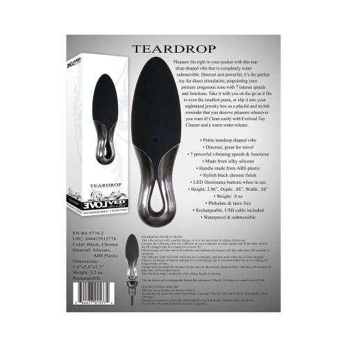 Evolved Teardrop Rechargeable Mini Vibrator Waterproof Black