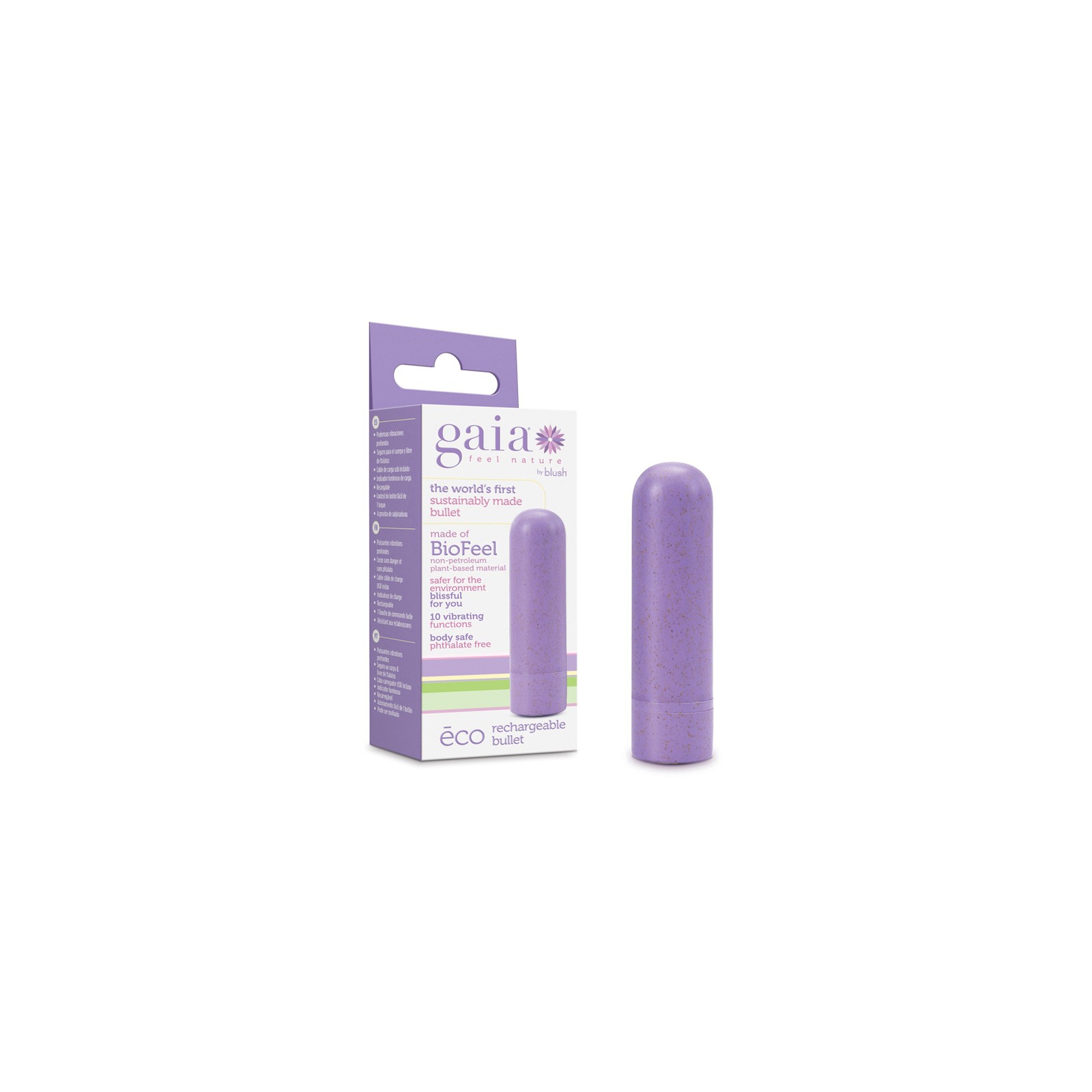 Gaia Eco Vibrador Bullet Recargable Lila