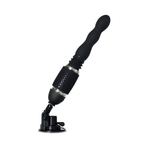 Evolved Thrust & Go Thrusting Vibrator With 2 Shafts and Suction Cup Base Black