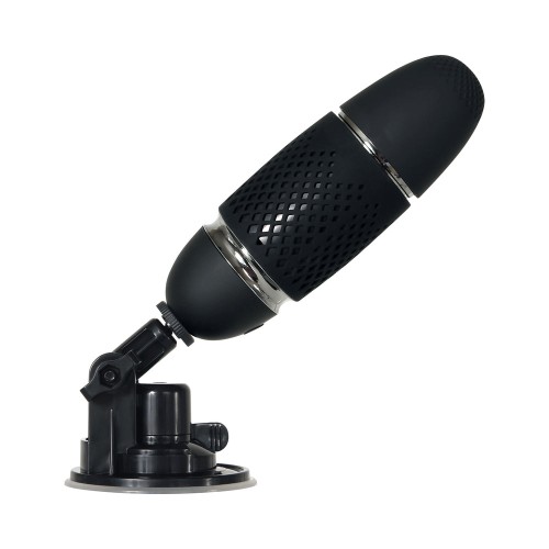 Evolved Thrust & Go Thrusting Vibrator With 2 Shafts and Suction Cup Base Black