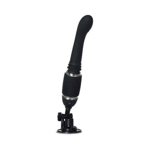 Evolved Thrust & Go Thrusting Vibrator With 2 Shafts and Suction Cup Base Black