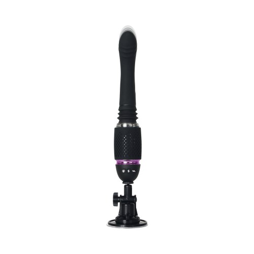 Vibrador Thrust & Go Evolucionado con 2 Ejes y Base de Succión Negra