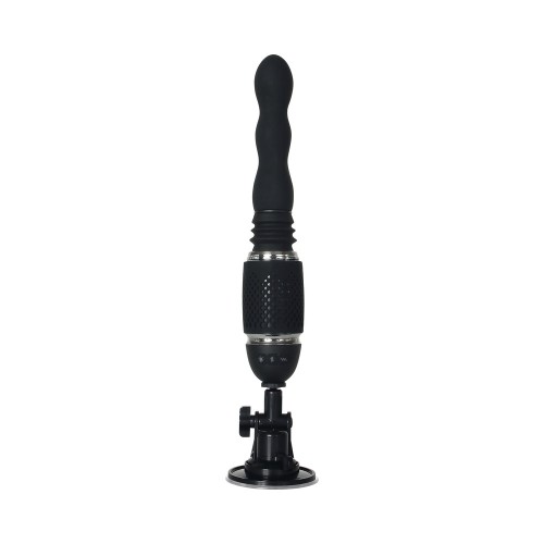 Vibrador Thrust & Go Evolucionado con 2 Ejes y Base de Succión Negra