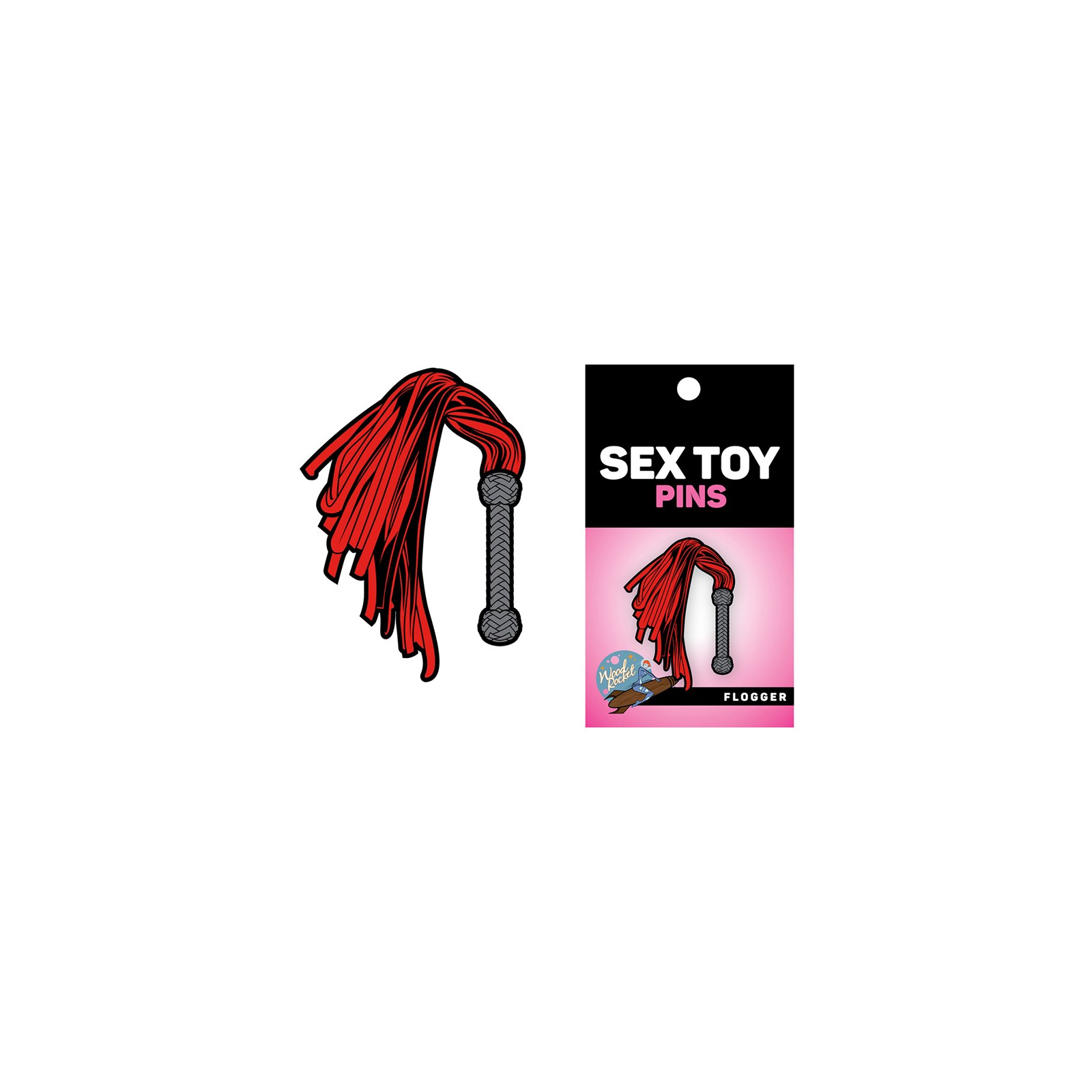 Sex Toy Flogger Enamel Lapel Pin