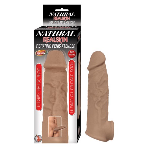 Extensor de Pene Vibrante Natural Realskin Marrón