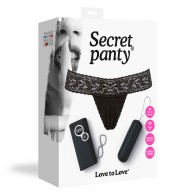 Love to Love Secret Vibrating Panty Set - Black