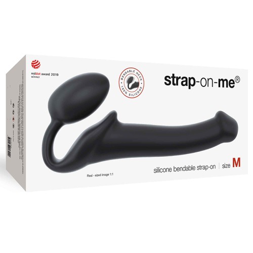 Strap-On-Me Dildo de Silicona Semi-Realista Flexible Negro M