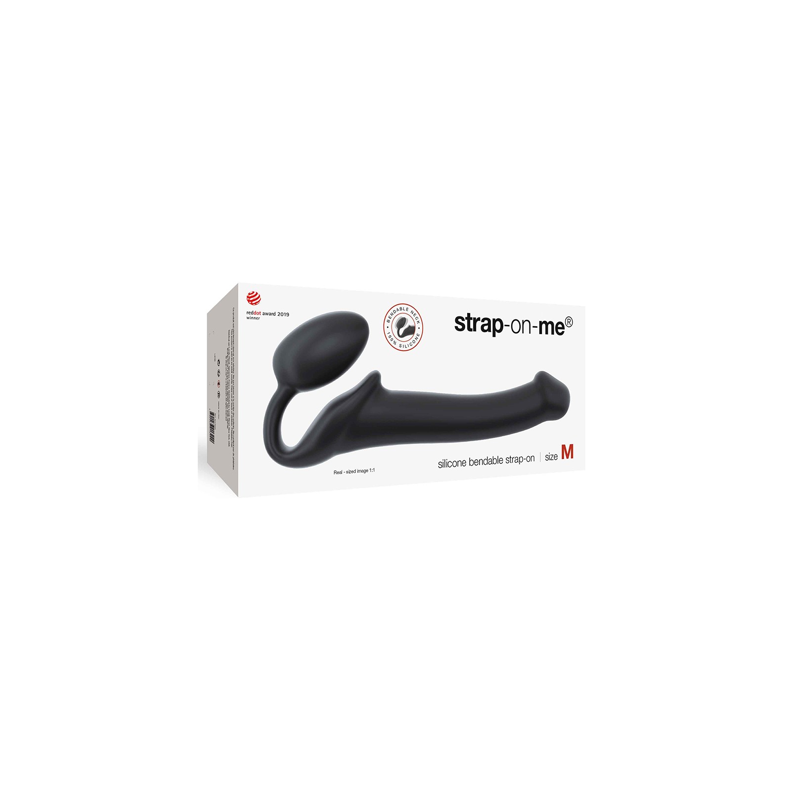 Strap-On-Me Dildo de Silicona Semi-Realista Flexible Negro M