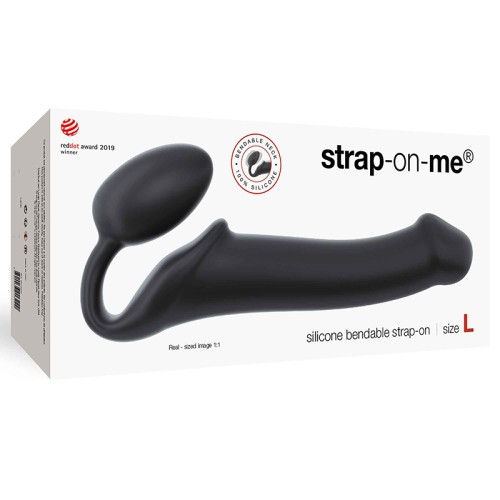 Strap-On-Me Strap-On de Silicona Semi-Realista y Flexible - Negro L