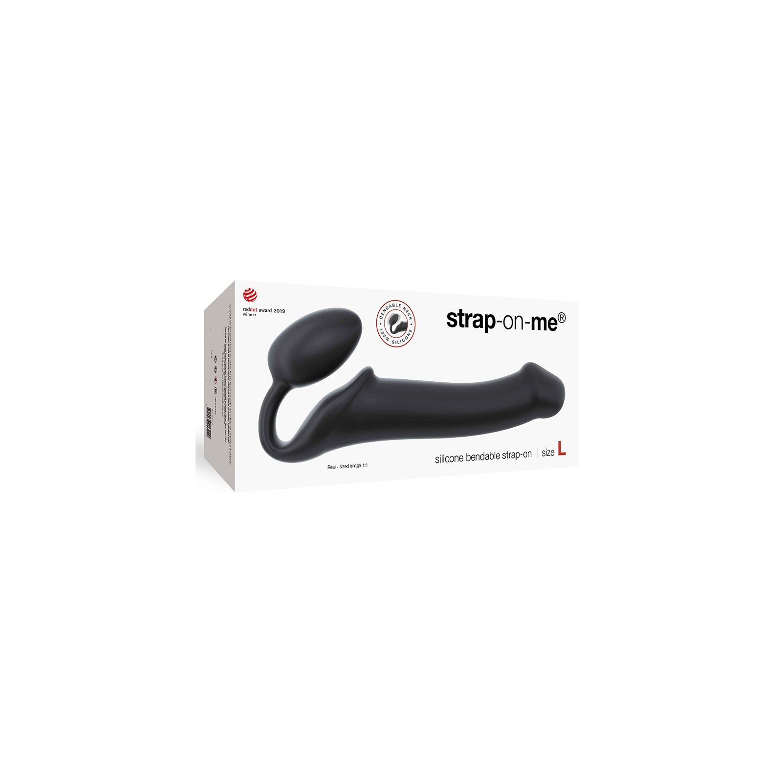 Strap-On-Me Semi-Realistic Bendable Silicone Strap-On - Black L